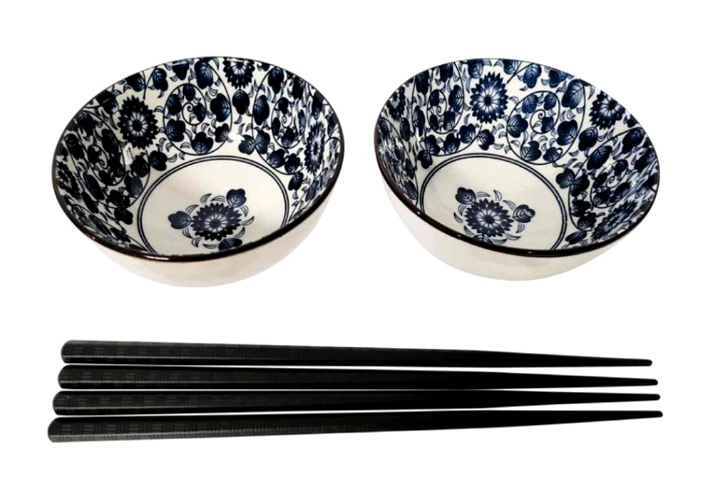 Set 2 scodelle in ceramica - Diametro 11cm - Disegno Foglie - immagine 2
